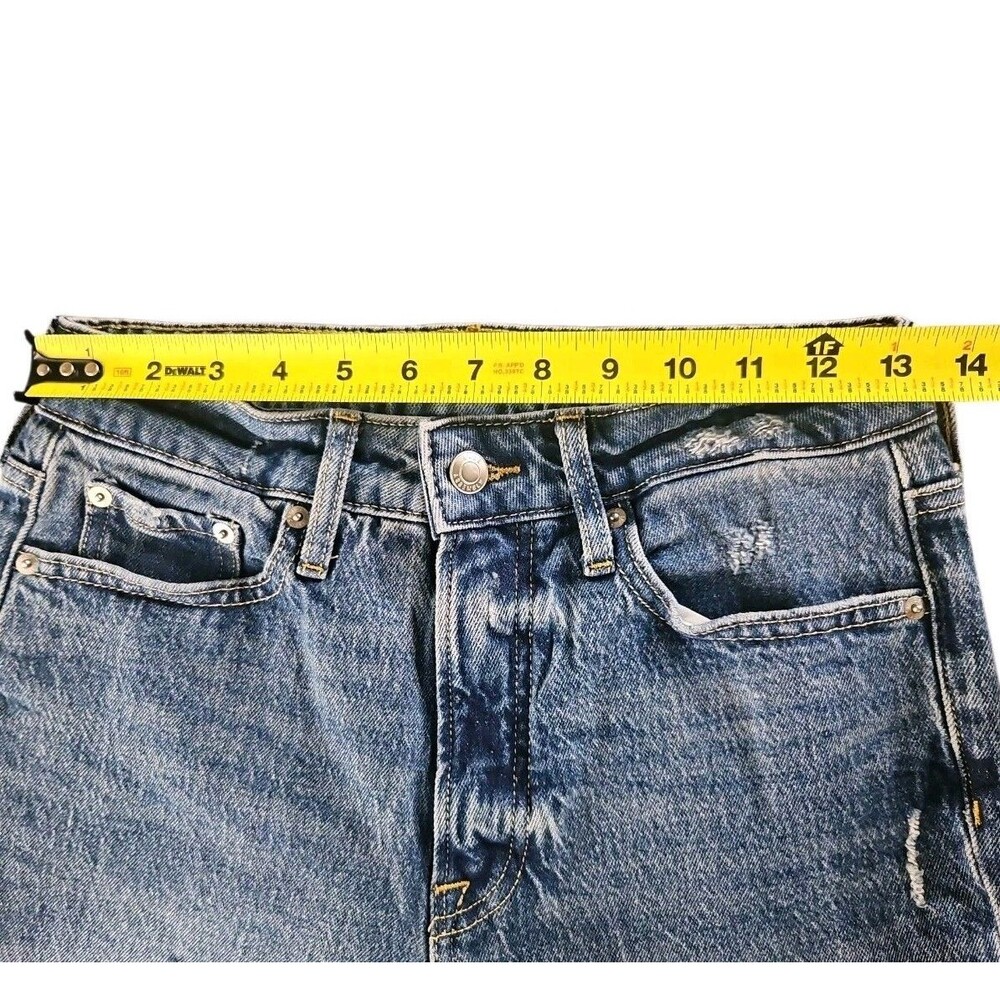 Free Assembly Jeans Super High Rise Straight Size 4 Distressed Crop Raw Hem - Picture 6 of 8